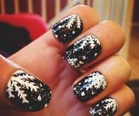 Black snowflake nails