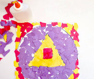 Torn paper shape collage