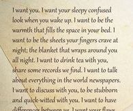 I want you