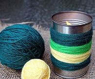 Yarn bombing outdoor candles