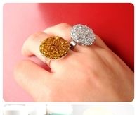 DIY Glitter Statement Rings