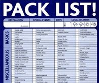 Traveling Pack List