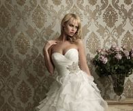 Strapless Ruffled Wedding Gown