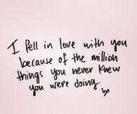 I fell in love with you