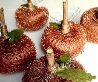Pumpkins Made from Scrubbing Pads