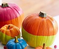 Cute Brightly Painted Pumpkins