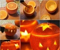 Orange Jack O Lantern Candles