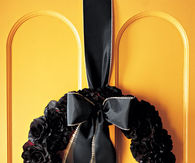 Halloween silk flower wreath