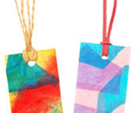 Stained glass and tie dyed bookmarks