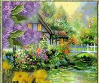 Beautiful House on the Lake Painting Animated