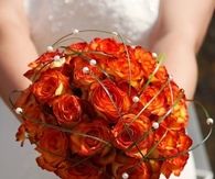 Orange Roses Autumn Bridal Bouquet