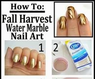 Fall Marble Nail Art