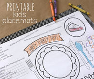 Thanksgiving printable placemats