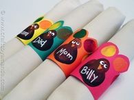 Fingerprint turkey napkin rings