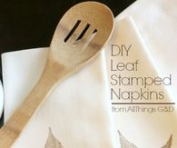 DIY Leaf Stamped Napkins