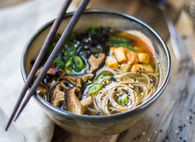 Miso and soba noodle soup