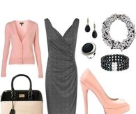 Pink & Gray Dressy Outfit Day or Evening