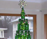 Glass bottle christmas tree