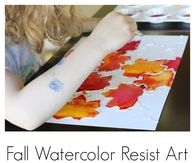 Fall watercolor resist art