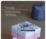 Watercoloring gift boxes