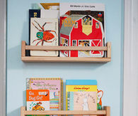 Bookshelves made from spice racks