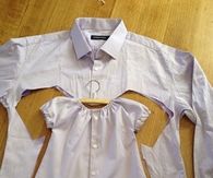 Baby dress upcycled from mens shirt