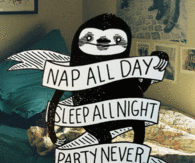 Nap all day, sleep all night, party never