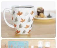 Stenciled leaf mug