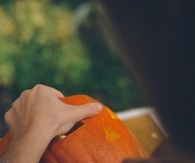 Carving a pumpkin