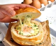 DIY Ham Egg and Cheese Bread Bowls