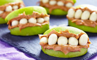 Apple and peanut butter teeth