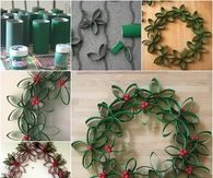 DIY Christmas Wreath From Paper Rolls
