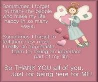 Thank you for being here for me