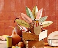 Feathered pinecone turkey thankful decor