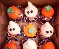 Halloween Ghost and Pumpkin Cupcakes
