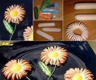 DIY Hot Dog and Egg Flowers