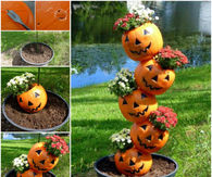 DIY Tipsy Halloween Planters