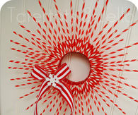 Christmas Striped Straw Wreath