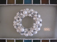 White christmas ornament wreath