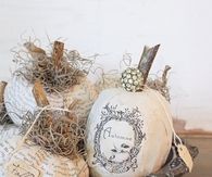 French Paper Mache Autumn Pumpkins