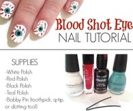 DIY Blood Shot Eye Nail Art