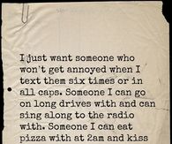 I want someone who