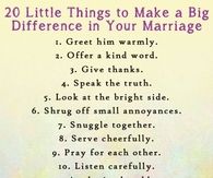 20 Things To Help Your Marriage