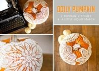 DIY Halloween Doily Pumpkin