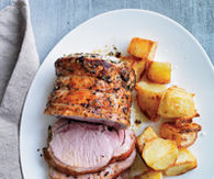 Garlic and rosemary roast pork loin