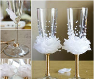 Decorated wine glasses