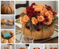 DIY Pumpkin Vase Thanksgiving Centerpiece