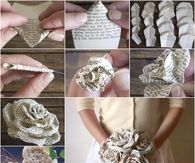 Paper Roses from storybook pages