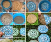 DIY Mosaic Stepping Stones for the Garden