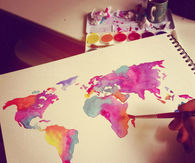 Watercolor of the world
